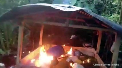 Ejercito destruye laboratorio de fabricacion de cocaina