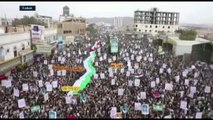 Migliaia di sostenitori Houthi manifestano nel nord-ovest dello Yemen