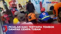 Tembok Bangunan di Surabaya Roboh Timpa Pejalan Kaki Dampak Gempa Tuban