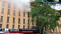 Incendio en Archivo Estatal Ruso de Literatura y Arte en Moscú Rusia