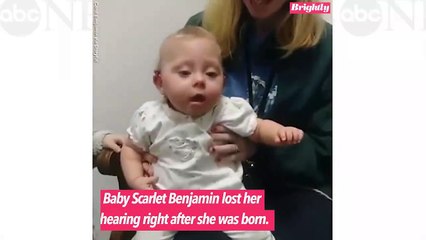 Baby with hearing loss hears sister for first time and our hearts can't take it