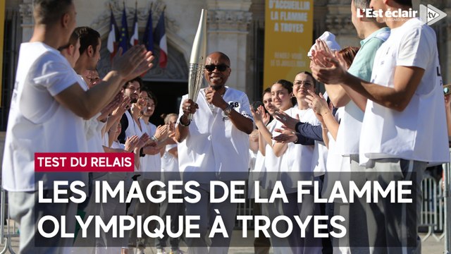Les images du test national du relais de la flamme olympique à Troyes
