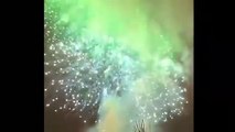 Fuegos artificiales en Moscu, Rusia para celebrar la llegada del 2019