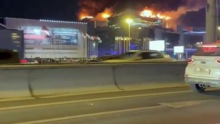 The Building in the Moscow Attack is Burning
