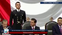 Las caras de Peña Nieto durante discurso de AMLO en la toma de protesta