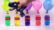 Aprendiendo los colores con Coca Cola, globos, PJ Masks cabezas incorrectas y juguetes sorpresa
