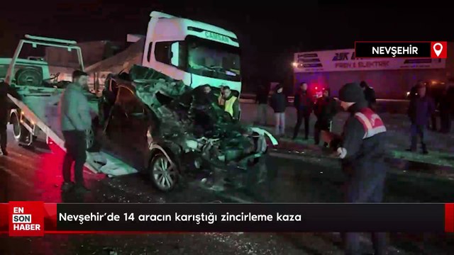 Nevşehir'de 14 aracın karıştığı zincirleme kaza