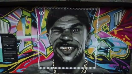 Goldie art mural unveiled in Queen Square, Wolverhampton.