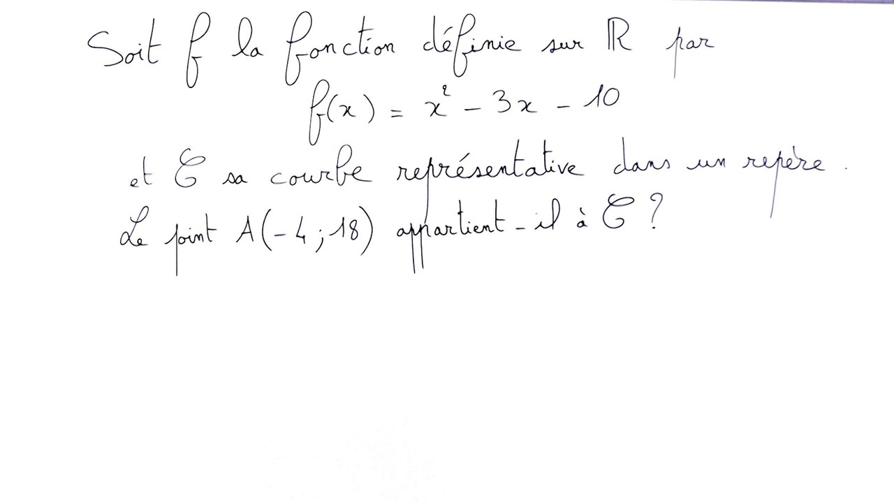 Un point appartient-il à la courbe représentative d'une fonction ? - 2nde