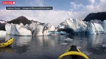 Giant Wave Engulfs Kayakers After Glacier Collapse