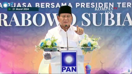 Prabowo Kembali Singgung Nilai 11 dari Anies saat Beri Sambutan di Acara Bukber Bersama PAN