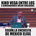 KIKO VEGA ENTRE LOS 5 MEJORES GOBERNADORES EVALUADOS SEGUN LA ENCUESTA MEXICO ELIGE