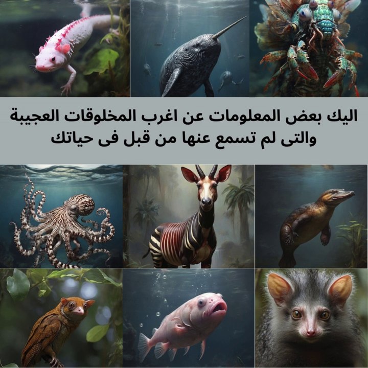 اليك بعض المعلومات عن اغرب المخلوقات العجيبة والتى لم تسمع عنها من قبل فى حياتك (1)
