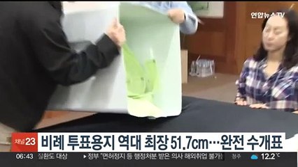 비례 투표용지 역대 최장 51.7cm…완전 수개표