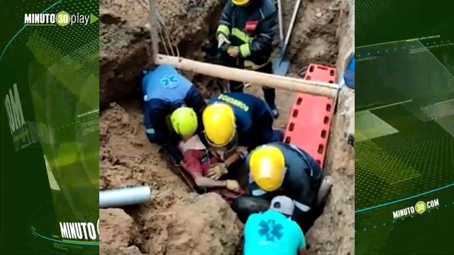 Bomberos sacaron a trabajador quedó atrapado por un alud de tierra en Ibagué
