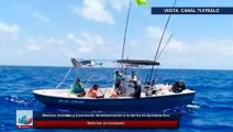 Marinos rescatan a 6 personas de embarcación a la deriva en Quintana Roo
