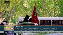 Trabajadores uruguayos manifestaron en rechazo a políticas estatales que ponen en riesgo sus empleos