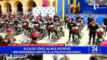 Alcalde de Lima entrega 400 motos a PNP para luchar contra la inseguridad ciudadana