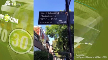 Hincha fanático de River Plate renombró calle en homenaje a colombiano Quintero