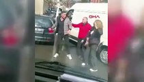 Trafik magandası kamerada: Tartıştığı kadın sürücüye böyle saldırdı