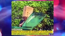 Encuentran a Sara salazar tirando la basura con una bolsa de papel en la cabeza