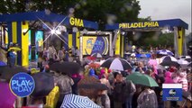 Michael Strahan faces football foe in Philadelphia l GMA