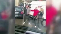 Kadıköy'de dehşet anları! Minibüs şoförü, tartıştığı kadın sürücüye böyle saldırdı
