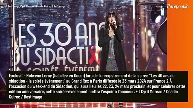 PHOTOS Sidaction 2024 : Nolwenn Leroy somptueuse dans une robe scintillante Gucci face à Patrick Bruel et Bilal Hassani
