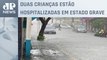 Chuva intensa causa queda de árvores e muros no litoral de São Paulo