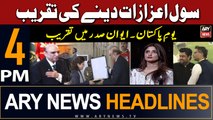 ARY News 4 PM Headlines 23rd March 2024 | Civil Awards Ceremony