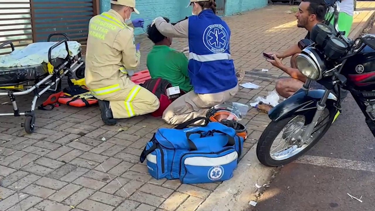 Motociclista fica ferido após colisão com Fiat Strada no Interlagos