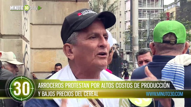 Arroceros protestan por altos costos de producción y bajos precios del cereal