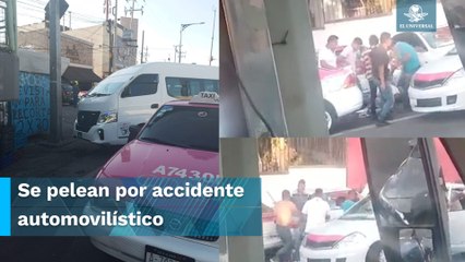 Más de 10 taxistas dan golpiza a chofer de combi en la México- Cuernavaca