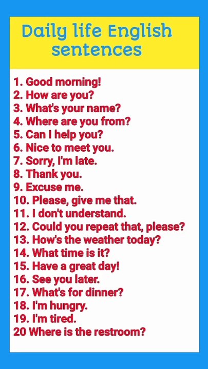 Daily life english sentences | Daily use short sentences#dailyuseenglishsentences#viral#shorts#yt