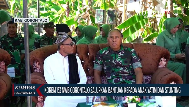 Korem 133 NWB Gorontalo Salurkan Bantuan Kepada Anak Yatim dan Stunting
