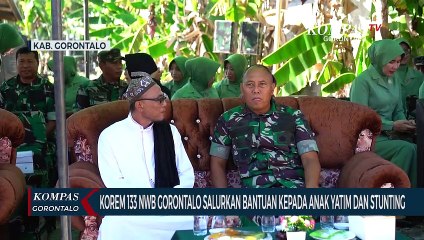 Korem 133 NWB Gorontalo Salurkan Bantuan Kepada Anak Yatim dan Stunting