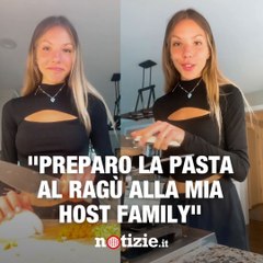 Isabel Busetto prepara la pasta al ragù alla sua host family americana