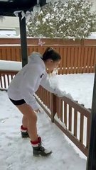 Husky Refuses to Come Inside After a Fresh Snowfall