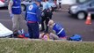 Mulher fica ferida em acidente entre moto e Fiat Uno na Av. Carlos Gomes