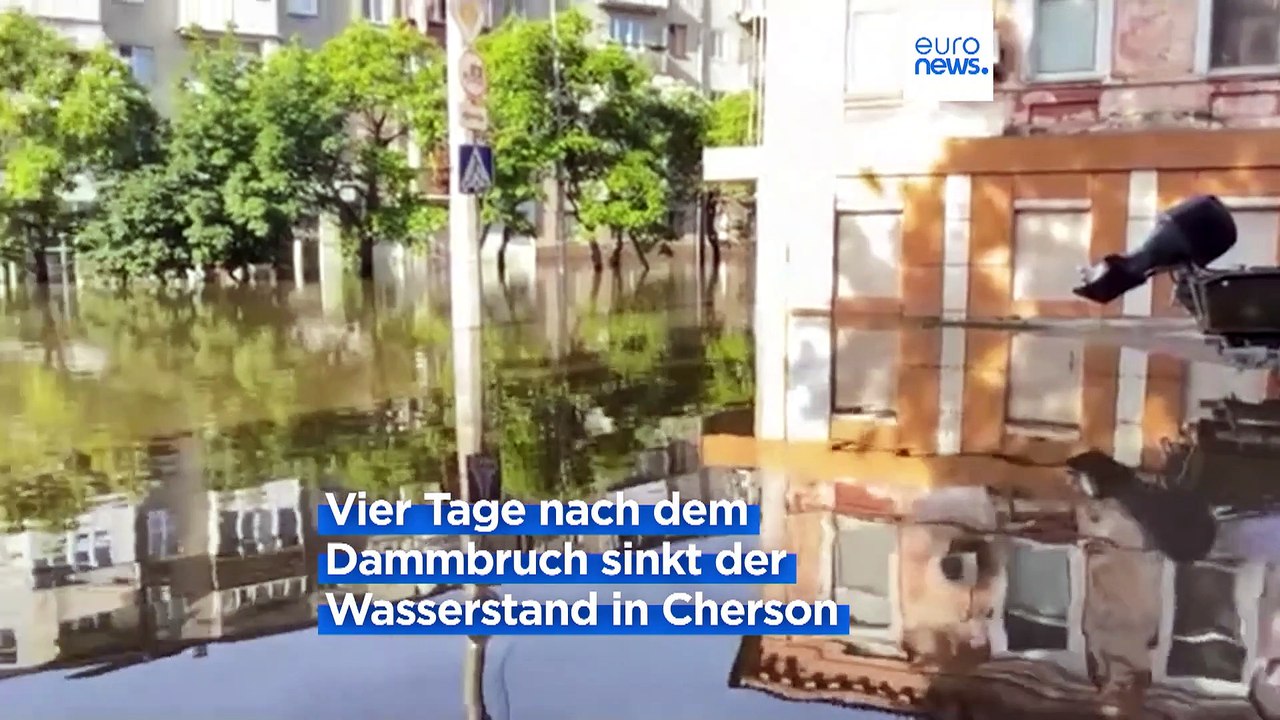 Pegelstand im Dnipro-Stausee sinkt weiter schnell