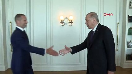 CUMHURBAŞKANI ERDOĞAN UEFA BAŞKANI CEFERİN İLE GÖRÜŞTÜ