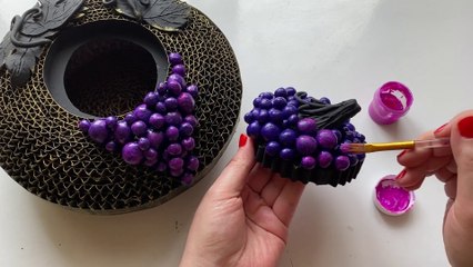 DIY Original cardboard box | Grape decor