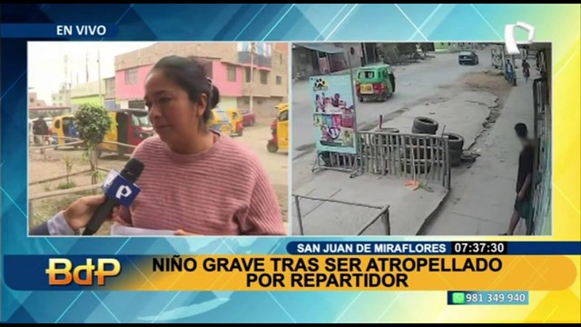 Niño de 4 años queda gravemente heridos tras ser arrollado por repartidor extranjero en SJM