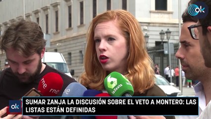 Sumar zanja la discusión sobre el veto a Montero: las listas están definidas