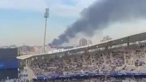 İkitelli Organize Sanayi Bölgesi'ndeki yangının dumanı, Atatürk Olimpiyat Stadı'na ulaştı