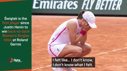 Download Video: Swiatek 'never going to doubt her strength again' after consecutive Roland Garros titles