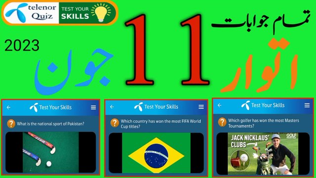 What is the national sport of Pakistan? | 11 June 2023 Questions and Answers |Telenor Question Today