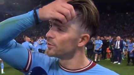 Tải video: Jack Grealish breaks down in tears on live TV after winning the Champions League with Man City