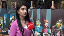Erzurum Raci Alkır Güzel Sanatlar Lisesi öğrencileri, Leonardo da Vinci'nin Son Akşam Yemeği tablosunu Erzurum'a uyarladı