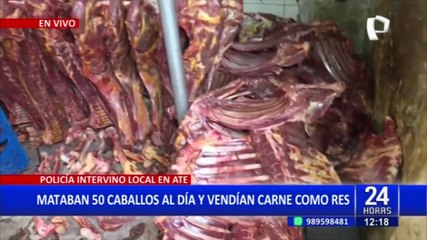 Ate: camal clandestino sacrificaba 50 caballos al día para vender su carne en mercados de Lima